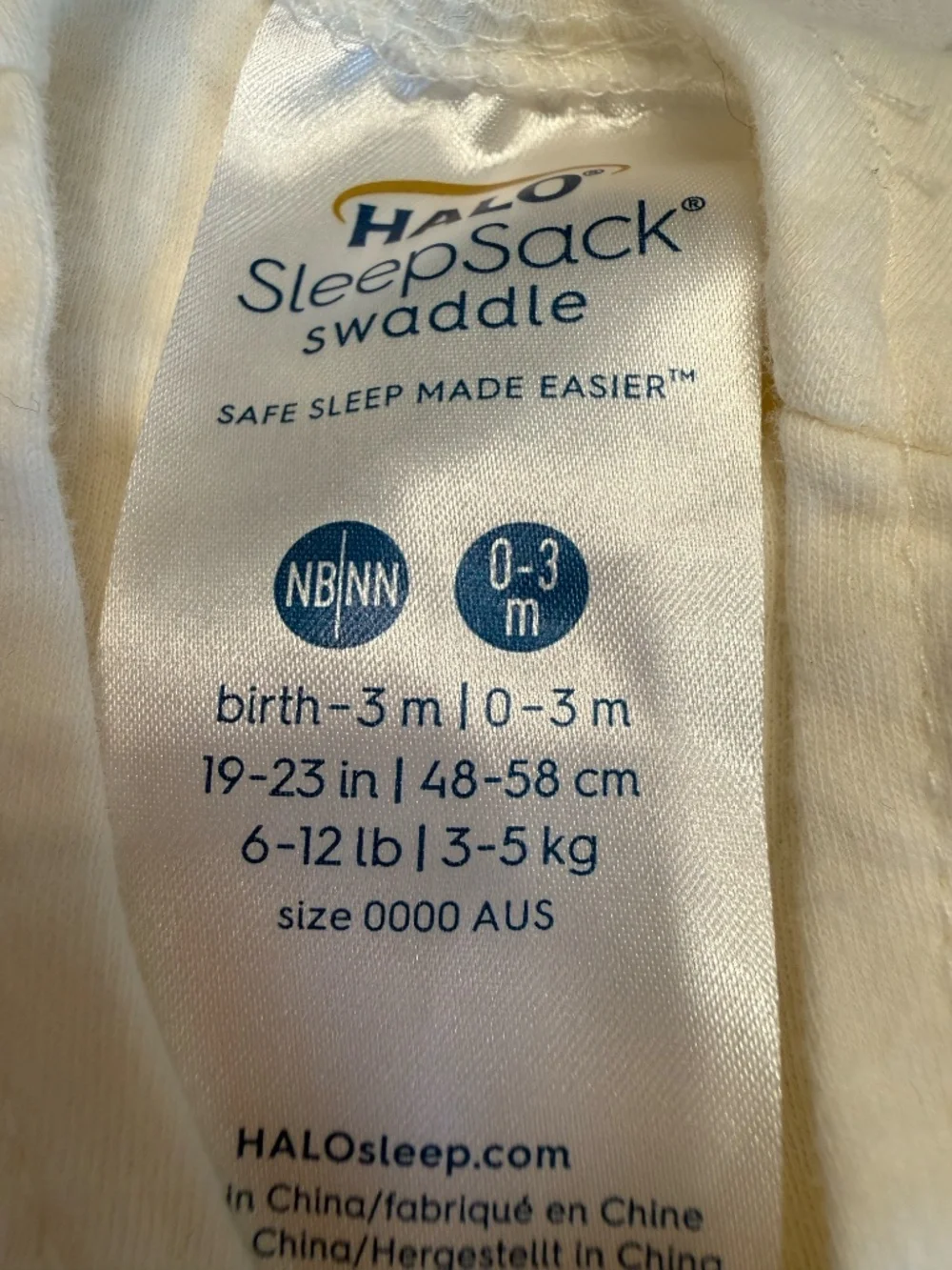 Halo Sleepsack Swaddle 0-3 months